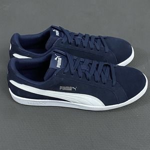 Puma Suede Smash V2 370205 02 Mens Blue White Casual Shoes Sneakers Street Sz 11